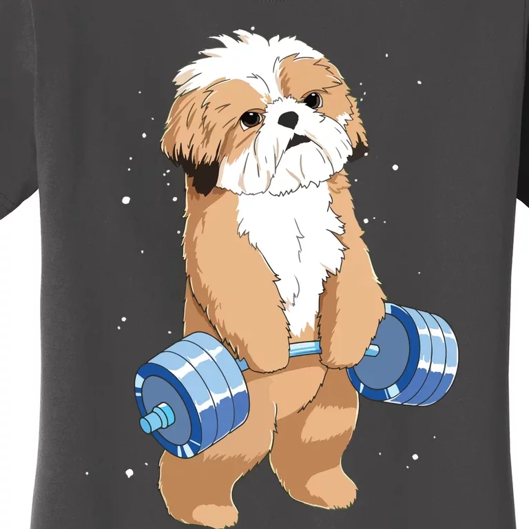 Funny Dog Deadlift Shih Tzu Women's T-Shirt