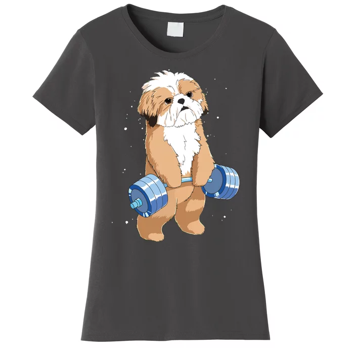 Funny Dog Deadlift Shih Tzu Women's T-Shirt