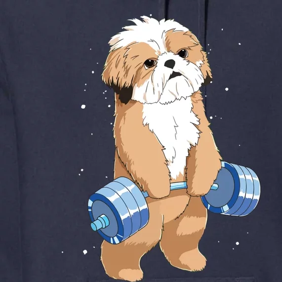 Funny Dog Deadlift Shih Tzu Premium Hoodie