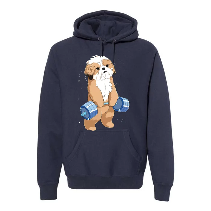 Funny Dog Deadlift Shih Tzu Premium Hoodie