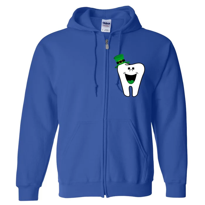 Funny Dentist Dental Tooth Shamrock St Patrick Day Gift Full Zip Hoodie