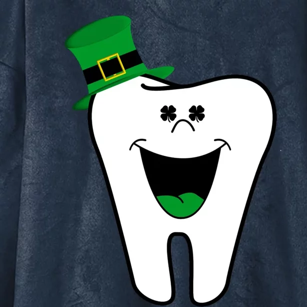 Funny Dentist Dental Tooth Shamrock St Patrick Day Gift Hooded Wearable Blanket