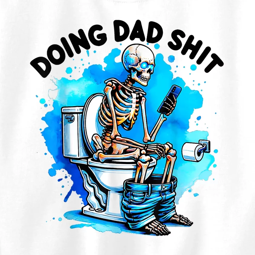 Funny Doing Dad Shit Skeleton Toilet Gift For Dad Kids Sweatshirt