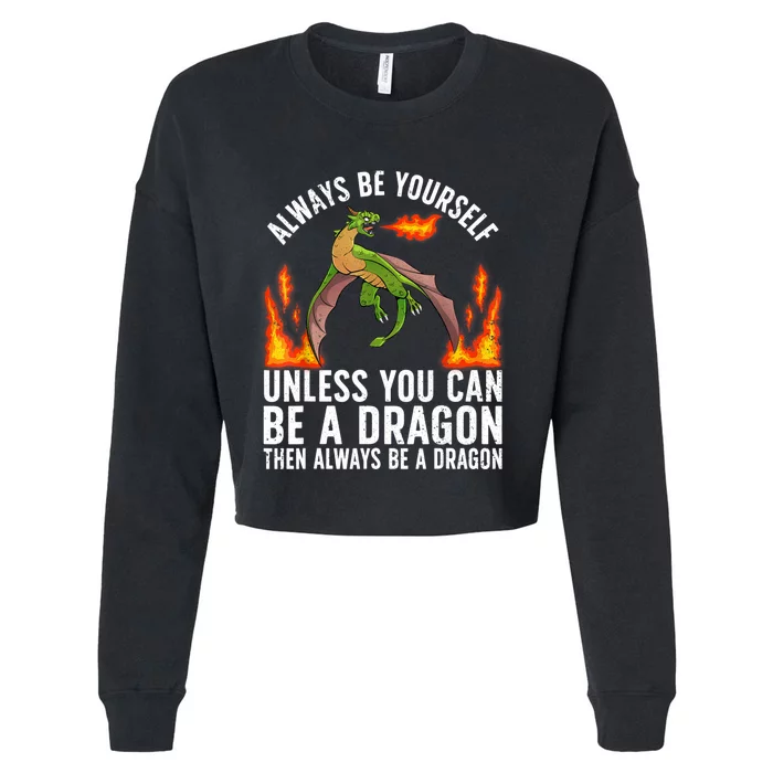 Funny Dragon Design For Men Women Fantasy Dragon Lover Cropped Pullover Crew