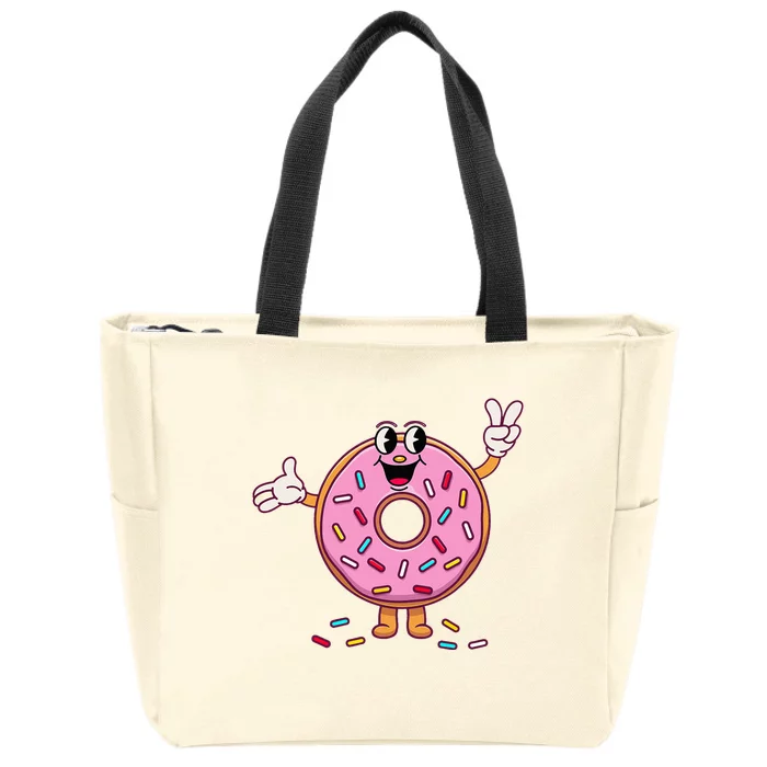 Funny Donu Donut Sprinkles Zip Tote Bag