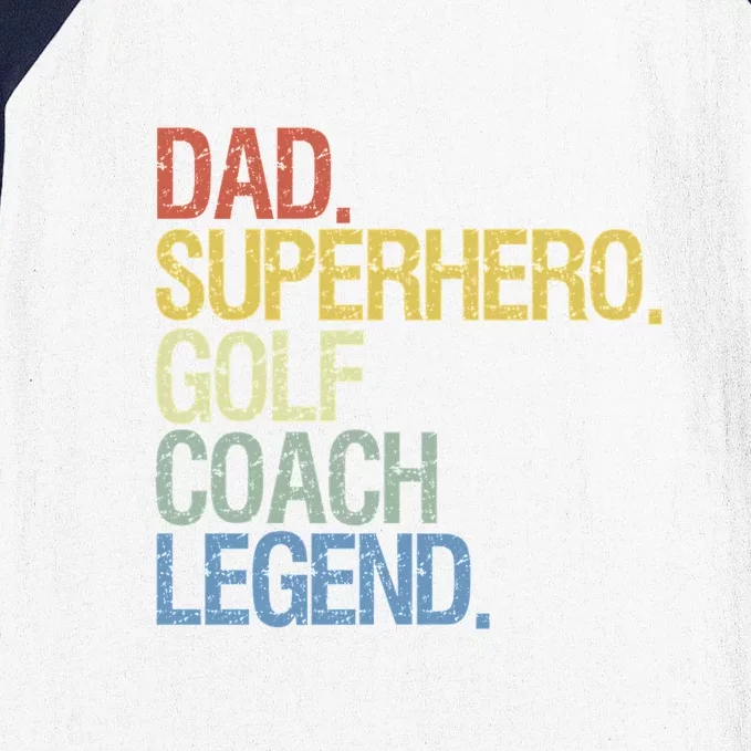 Father's Day Dad Superhero Golf Coach Legend Gift For Dad Baseball Sleeve Shirt