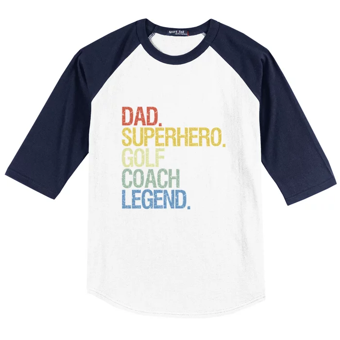 Father's Day Dad Superhero Golf Coach Legend Gift For Dad Baseball Sleeve Shirt