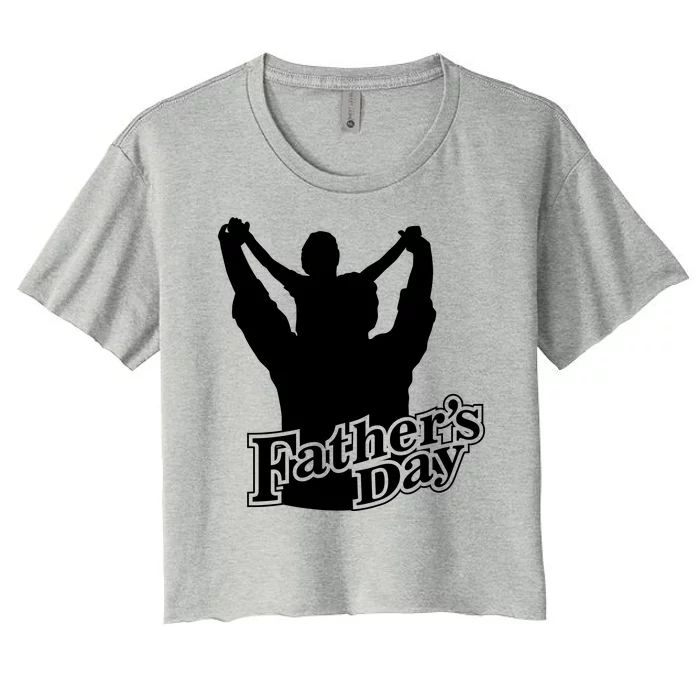 Father's Day Dad And Son Women's Crop Top Tee