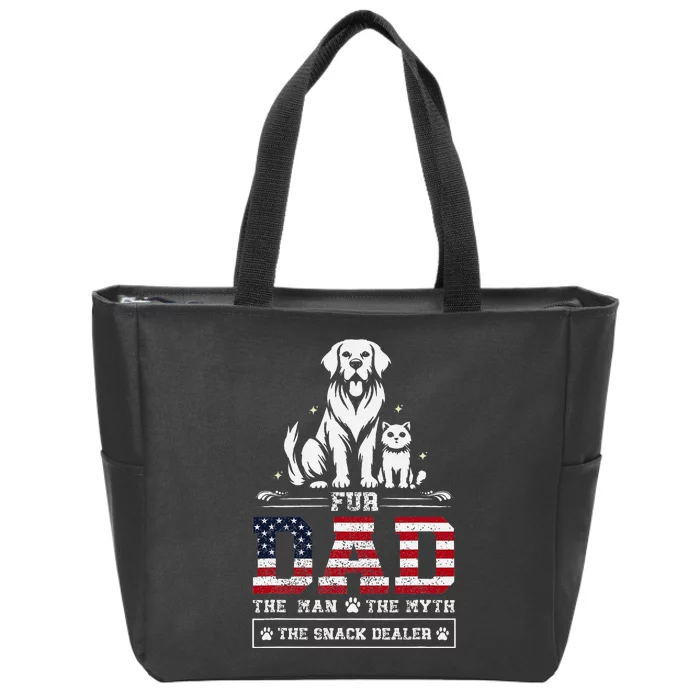 Fur Dad Dog And Cat Lovers FatherS Day Design Zip Tote Bag