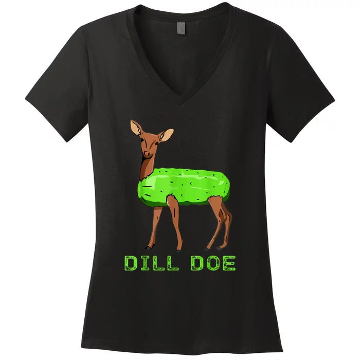 Funny Dill Doe Reindeer Pickles Naughty Dill Pickle Gift Women's V-Neck T-Shirt