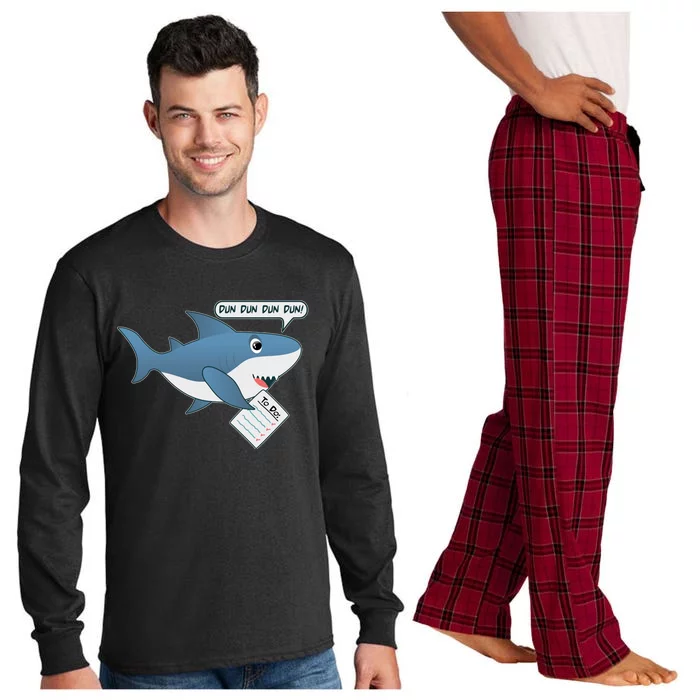 Funny Dun Dun To Do List Shark Long Sleeve Pajama Set