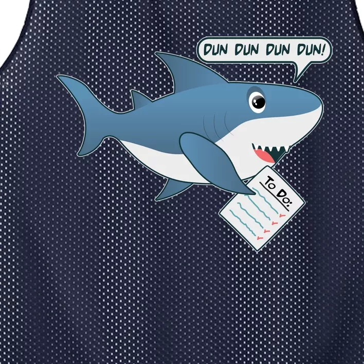 Funny Dun Dun To Do List Shark Mesh Reversible Basketball Jersey Tank