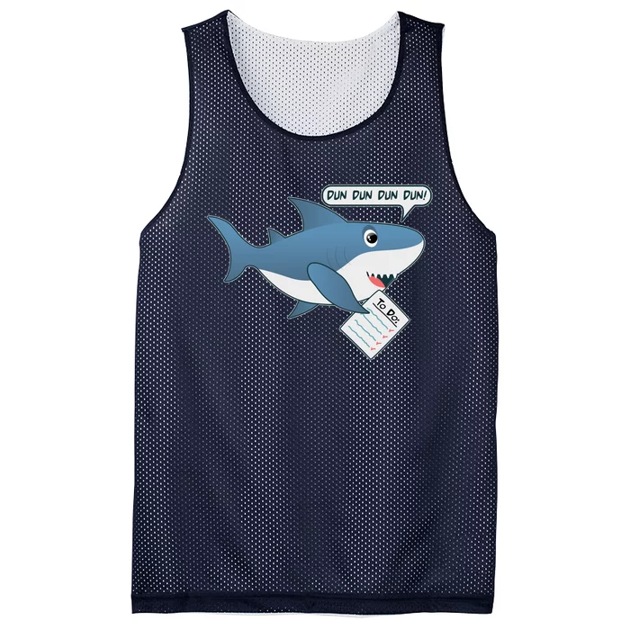 Funny Dun Dun To Do List Shark Mesh Reversible Basketball Jersey Tank