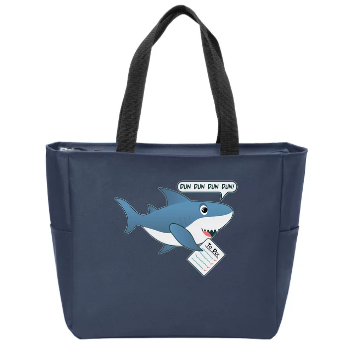 Funny Dun Dun To Do List Shark Zip Tote Bag