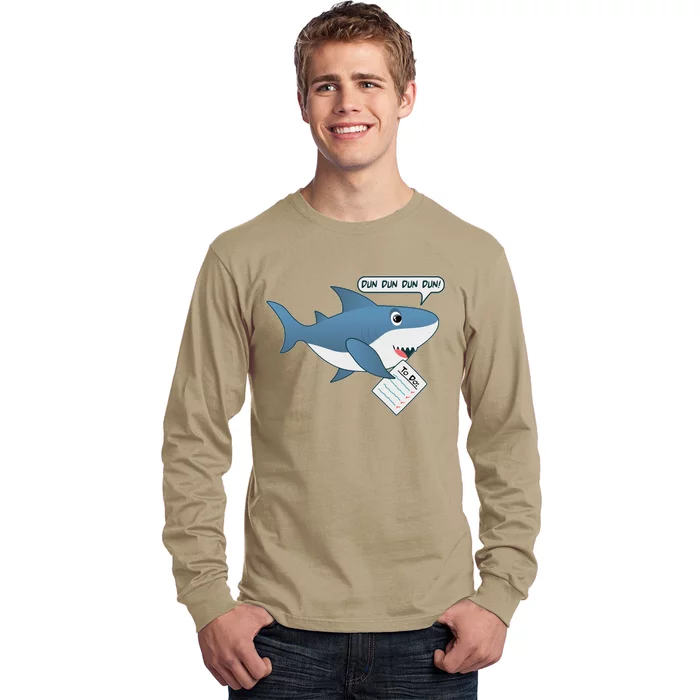 Funny Dun Dun To Do List Shark Long Sleeve Shirt