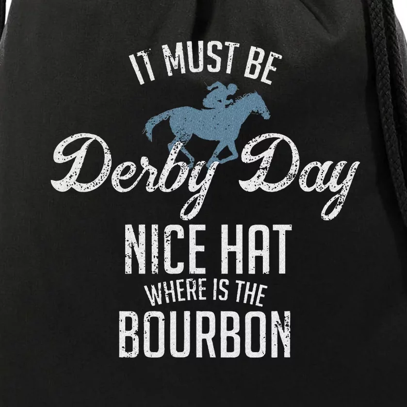 Funny Derby Day And Mint Juleps Kentucky Horse Racing Drawstring Bag