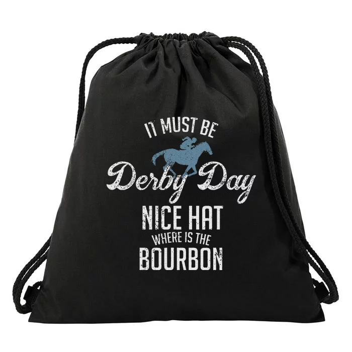 Funny Derby Day And Mint Juleps Kentucky Horse Racing Drawstring Bag