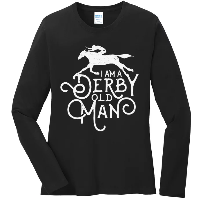 Funny Derby Day Derby Old Man Kentucky Horse Racing Ladies Long Sleeve Shirt