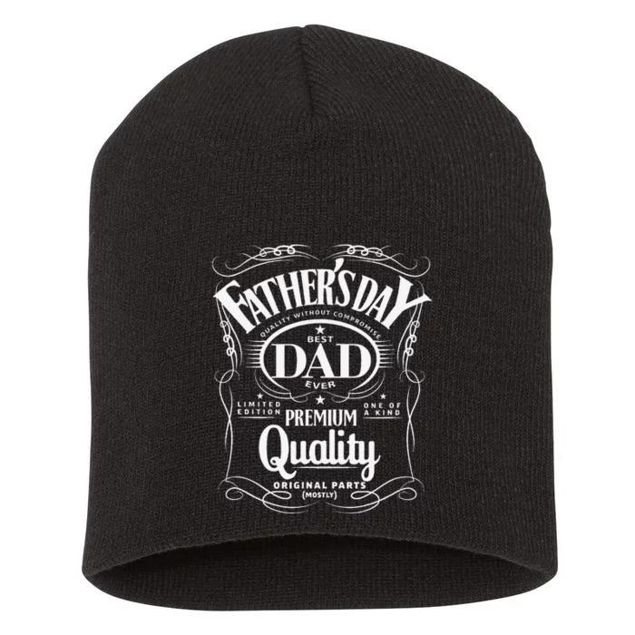 Fathers Day Dad Birthday Vintage One Of A Kind Best Dad Short Acrylic Beanie