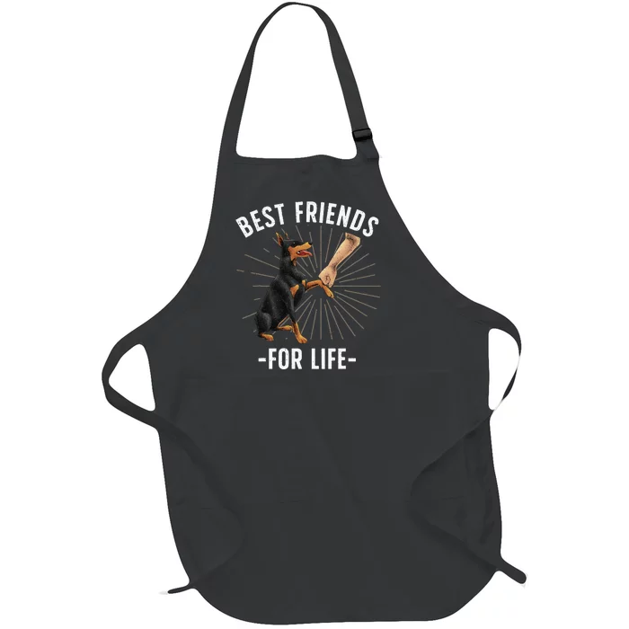 Funny Doberman Design For  Doberman Pinscher Lovers Full-Length Apron With Pocket