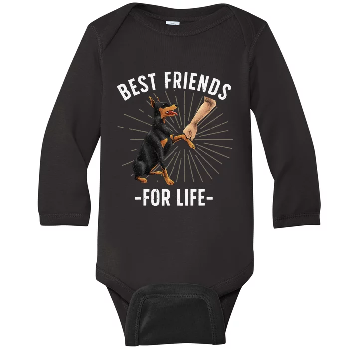 Funny Doberman Design For  Doberman Pinscher Lovers Baby Long Sleeve Bodysuit