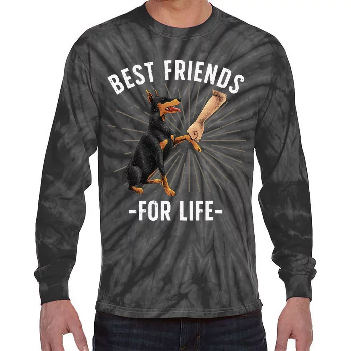 Funny Doberman Design For  Doberman Pinscher Lovers Tie-Dye Long Sleeve Shirt