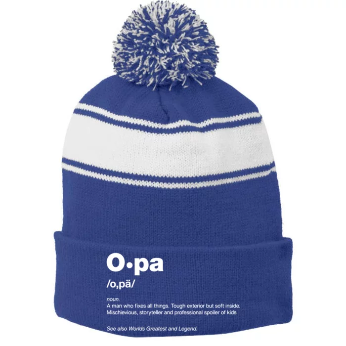 Funny Dictionary Definition Gift Grandpa Opa Gift Stripe Pom Pom Beanie