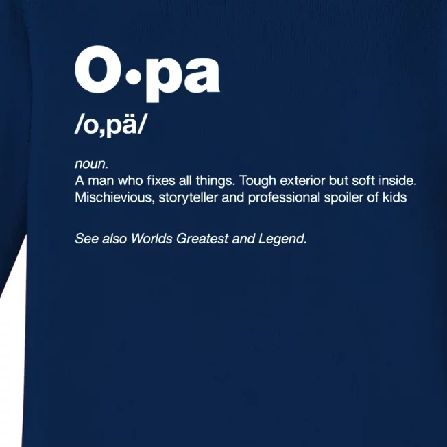 Funny Dictionary Definition Gift Grandpa Opa Gift Baby Long Sleeve Bodysuit