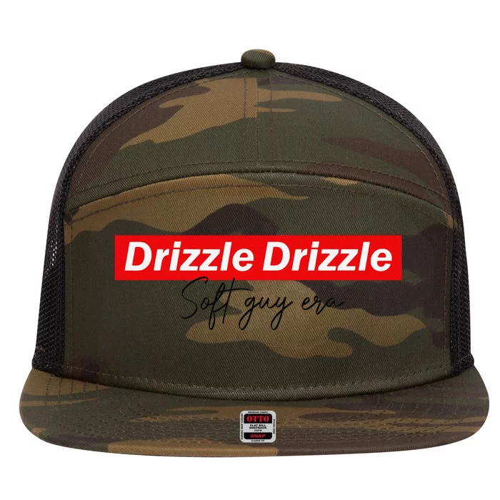 Funny Drizzle Drizzle Funny 2024 Election Soft Guy 7 Panel Mesh Trucker Snapback Hat