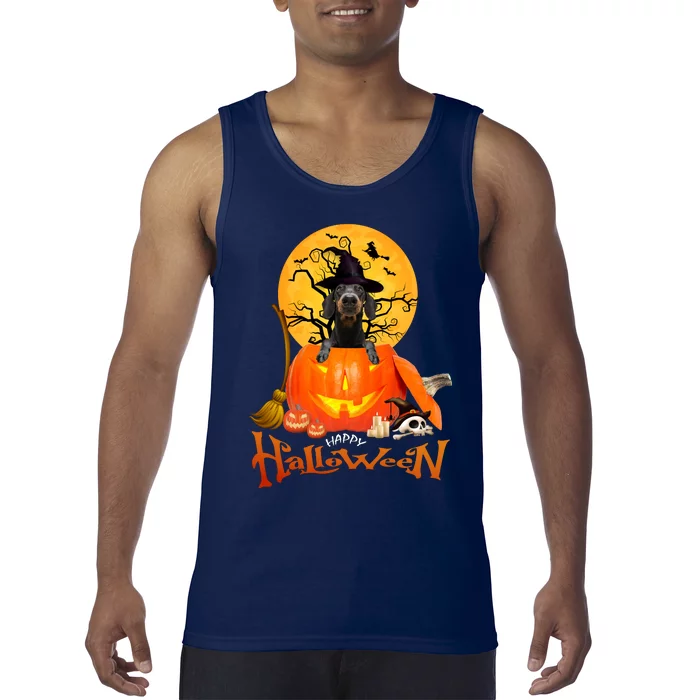 Funny Dachshund Dog Spooky Halloween Tank Top