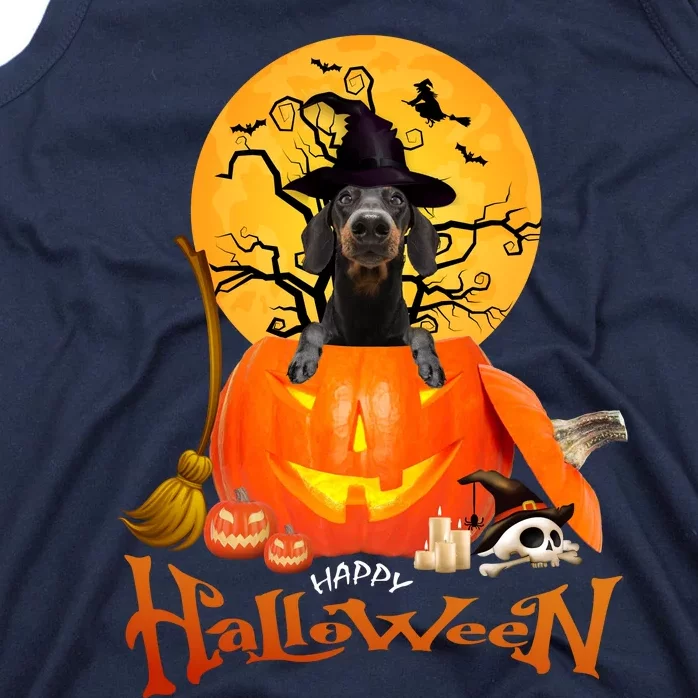 Funny Dachshund Dog Spooky Halloween Tank Top