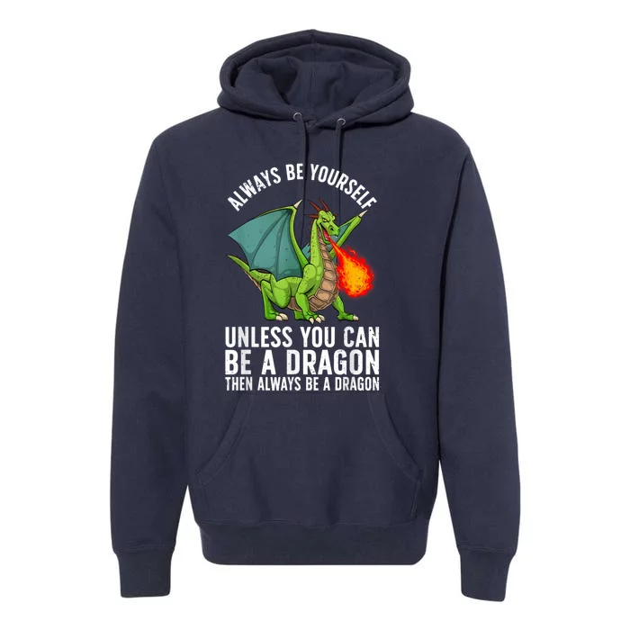 Funny Dragon Design For Men Women Fantasy Dragon Lover Premium Hoodie