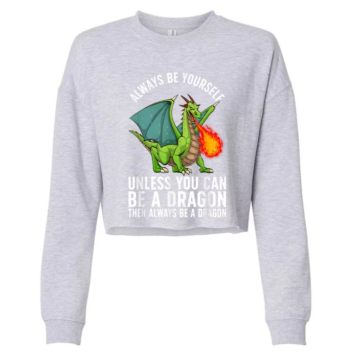 Funny Dragon Design For Men Women Fantasy Dragon Lover Cropped Pullover Crew