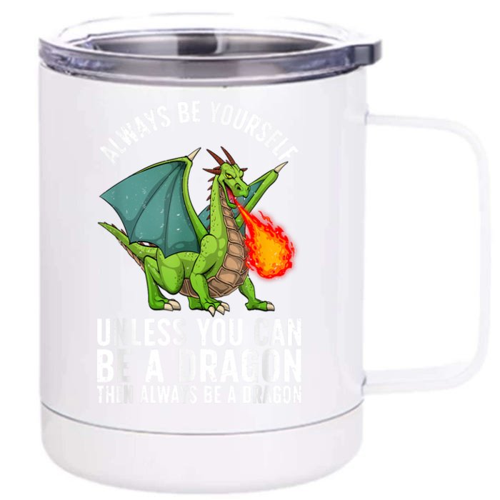 Funny Dragon Design For Men Women Fantasy Dragon Lover Front & Back 12oz Stainless Steel Tumbler Cup