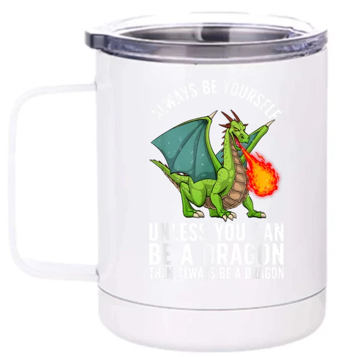 Funny Dragon Design For Men Women Fantasy Dragon Lover Front & Back 12oz Stainless Steel Tumbler Cup