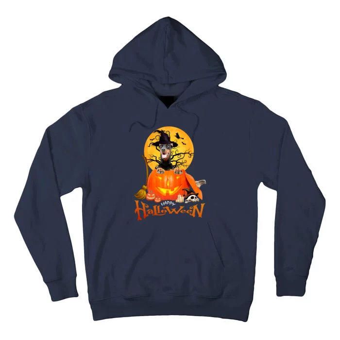 Funny Dobermann Dog Spooky Halloween Tall Hoodie