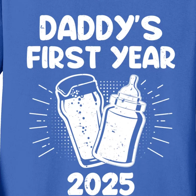 FatherS Day DaddyS First Year 2025 Fathers Great Gift Kids Long Sleeve Shirt