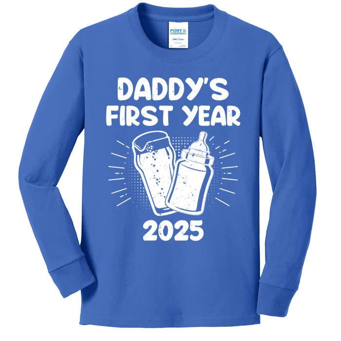 FatherS Day DaddyS First Year 2025 Fathers Great Gift Kids Long Sleeve Shirt