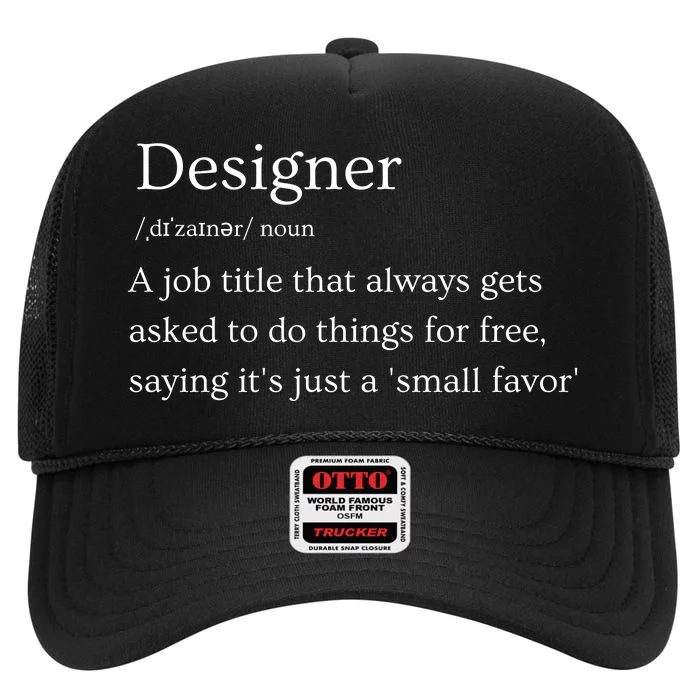 Funny Designer Definition High Crown Mesh Trucker Hat