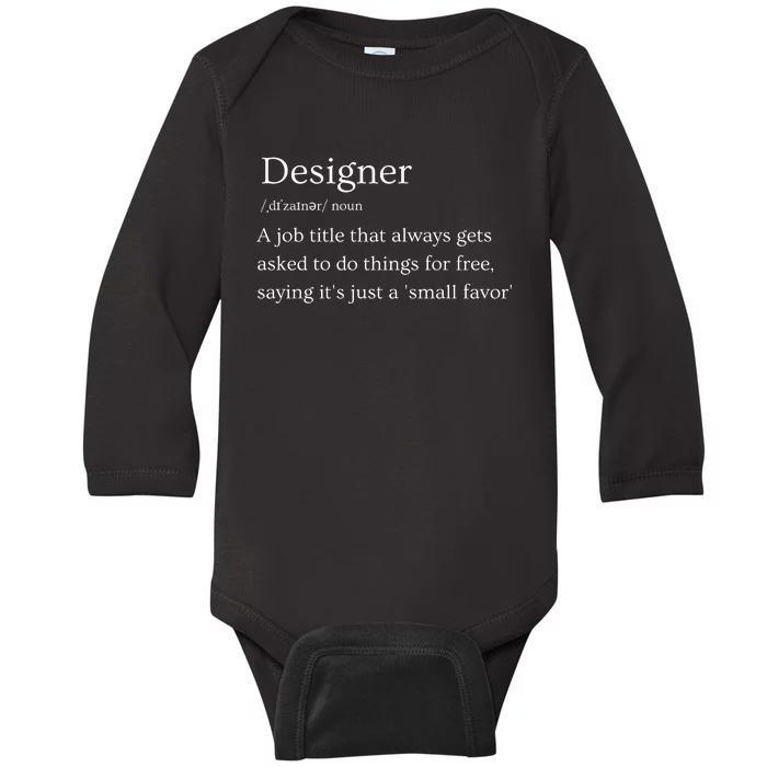 Funny Designer Definition Baby Long Sleeve Bodysuit