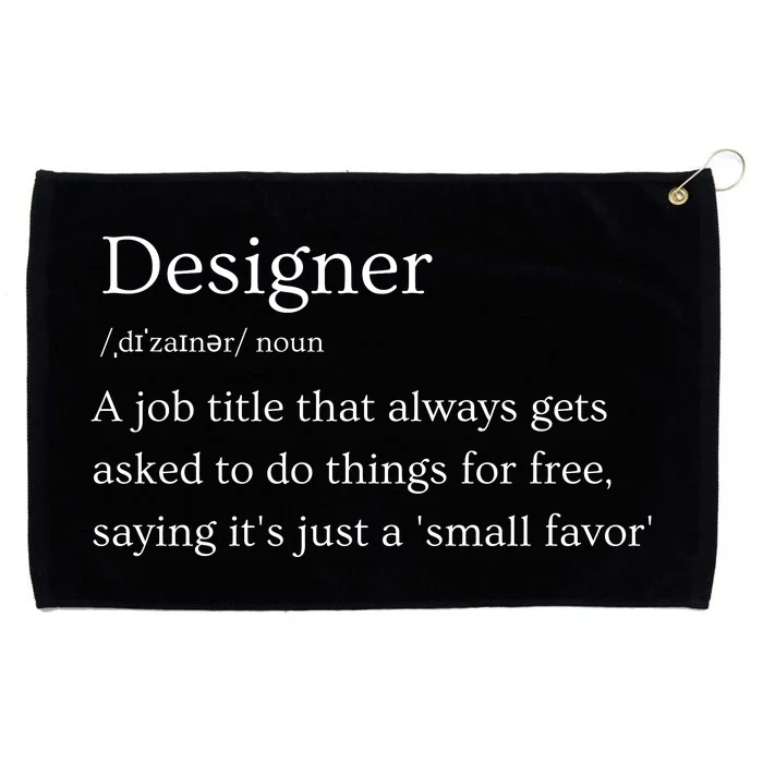 Funny Designer Definition Grommeted Golf Towel