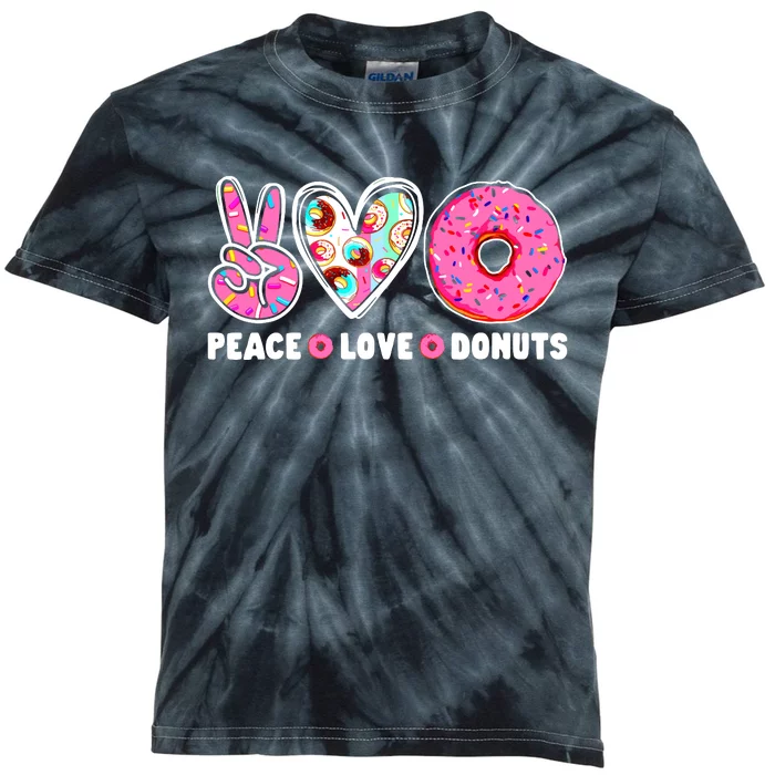 Funny Doughnut Day Donut Lover Peace Love Donuts Boy Girl Kids Tie-Dye T-Shirt