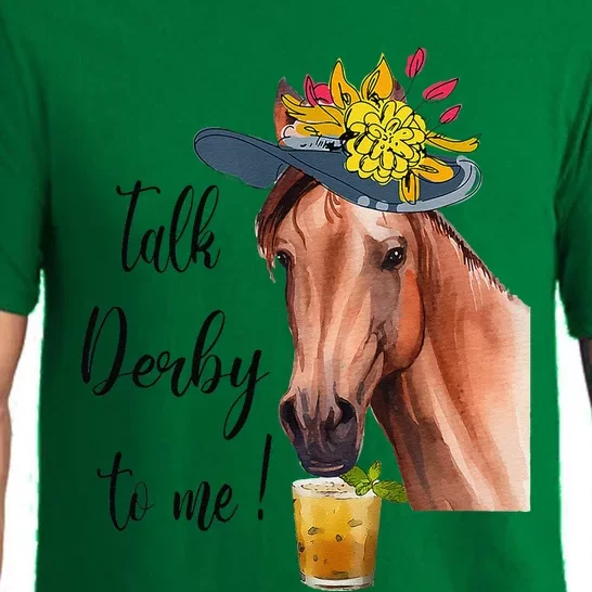 Funny Derby Day Mint Juleps Talk Derby To Me Horse Racing Pajama Set