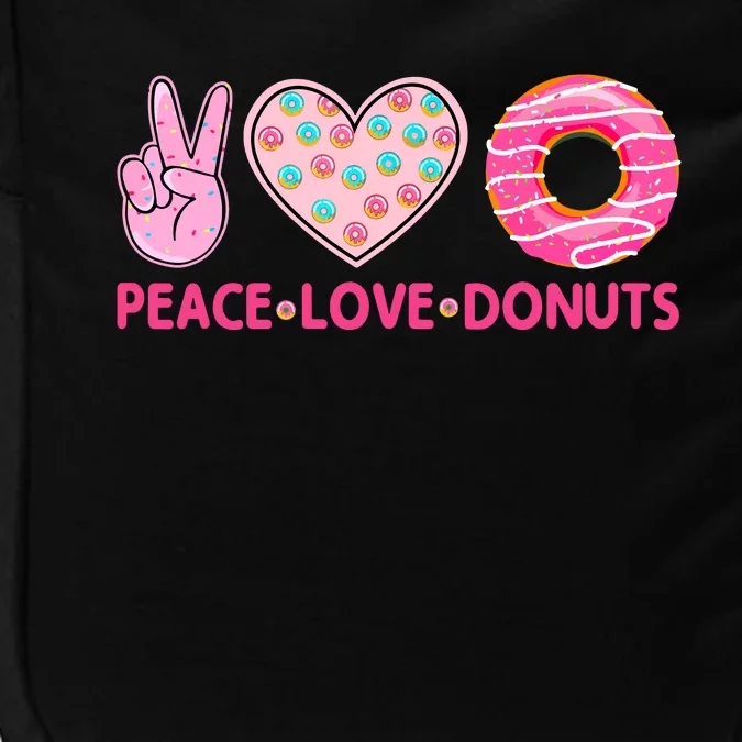 Funny Doughnut Donut Lover Peace Love Donuts Themed Impact Tech Backpack