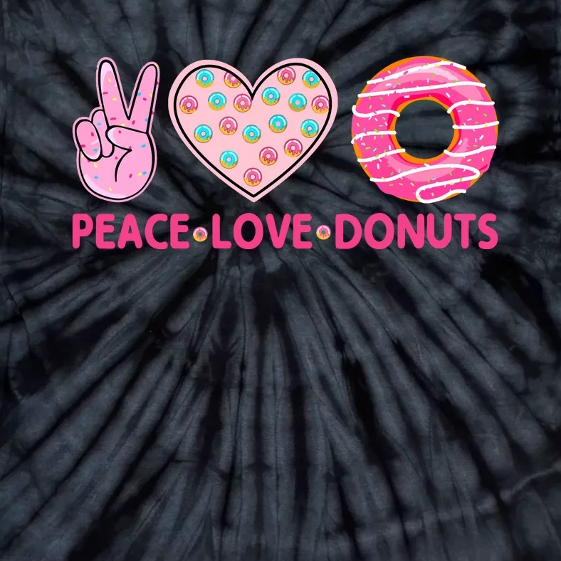 Funny Doughnut Donut Lover Peace Love Donuts Themed Tie-Dye T-Shirt