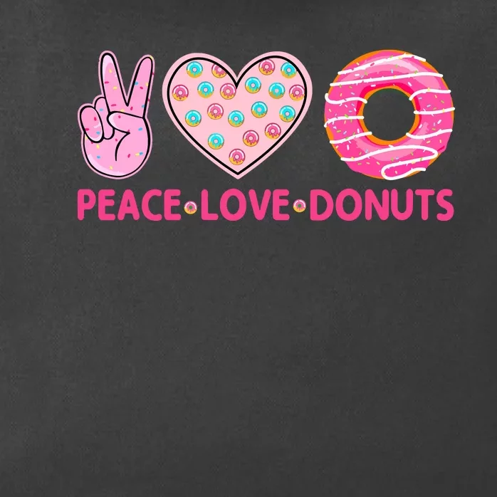 Funny Doughnut Donut Lover Peace Love Donuts Themed Zip Tote Bag