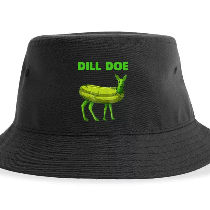 Funny Dill Doe Women Deer Green Dill Pickle Veggie Lover Sustainable Bucket Hat