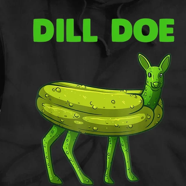 Funny Dill Doe Women Deer Green Dill Pickle Veggie Lover Tie Dye Hoodie