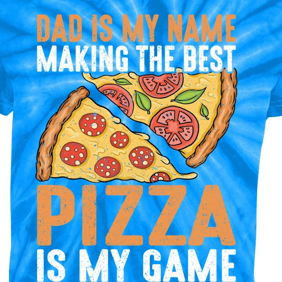 Fathers Day Dad Best Pizza Is My Game Pizza Making Gift Kids Tie-Dye T-Shirt