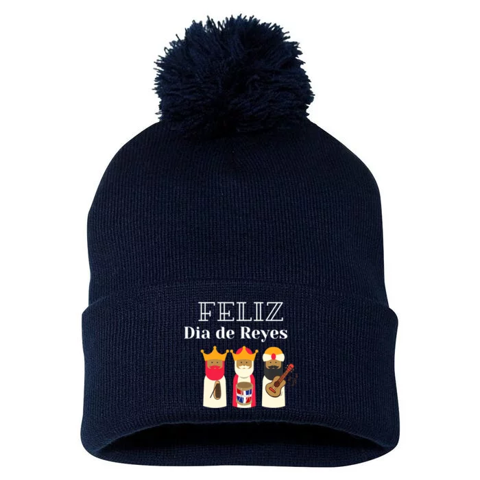 Feliz Día De Los Reyes Dominicanos Pom Pom 12in Knit Beanie